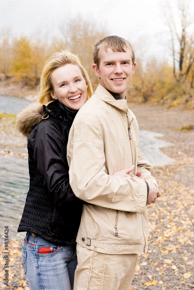 happy laughing young couple outdoor happy laughing young couple outdoor