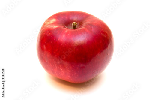red apple on white