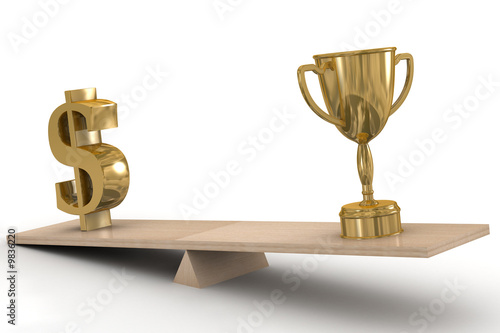 Sports and business. 3D image