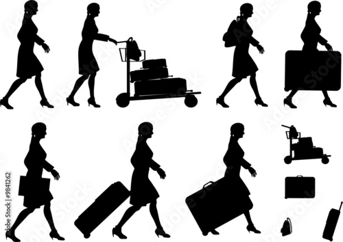 Female Traveller Silhouettes