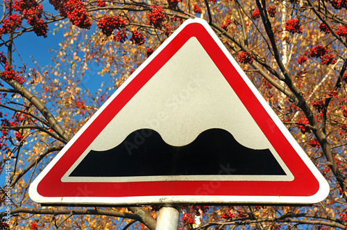 Warning traffic sign  Rough road