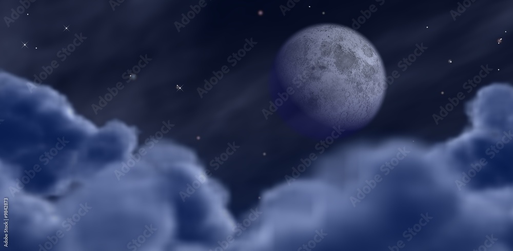 moon in a starry sky