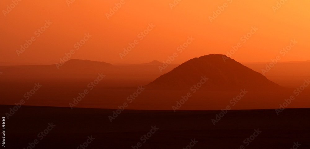 Sunrise in desert (Gilf Kebir in Egypt)