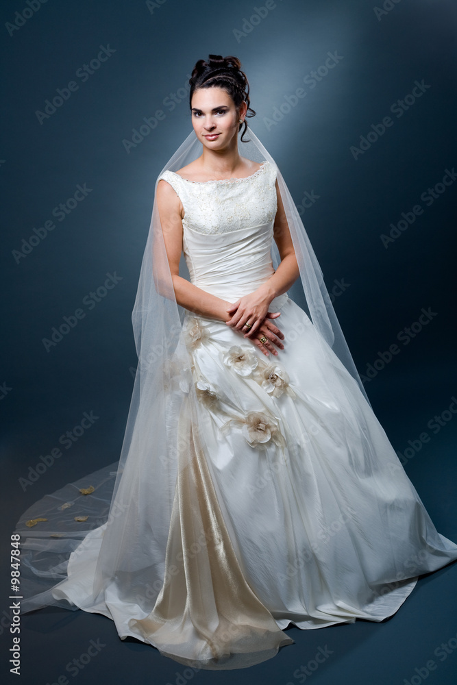 Studio portrait of mature caucasian bride Studio portrait of mature caucasian bride