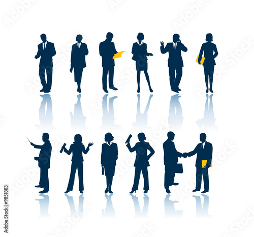 Business people vector silhouettes