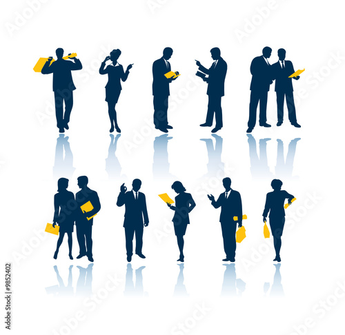 Business people vector silhouettes