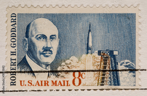 This is a Vintage 1964 Postage Stamp  Robert Goddard Rocketry photo