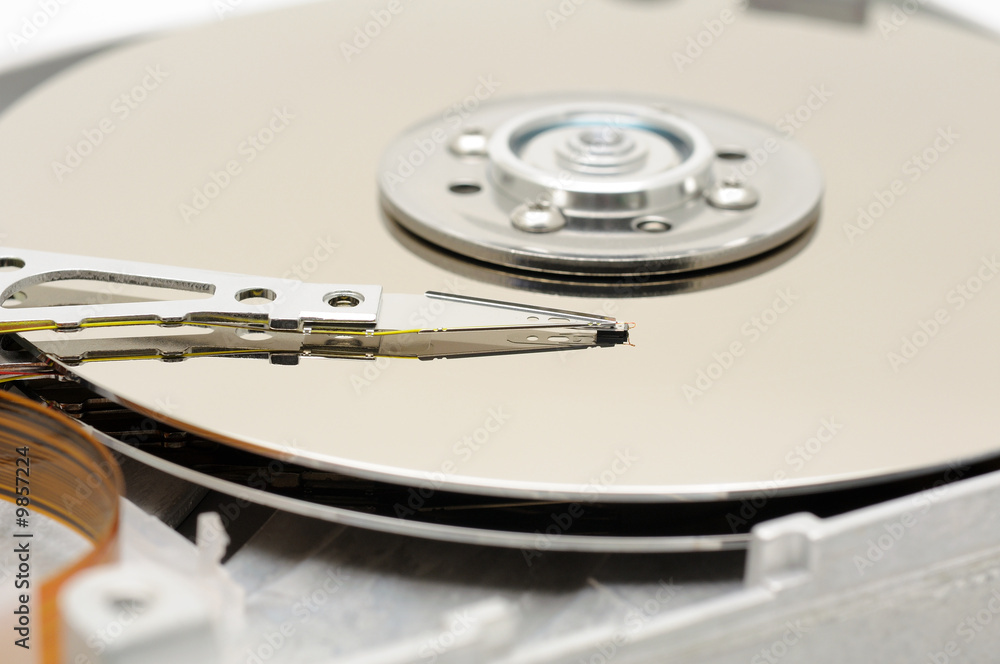 Close up of hard disk drive detail Close up of hard disk drive detail