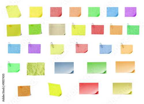 isolated blank color paper post it or postit
