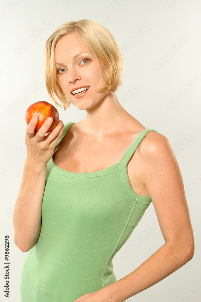 Smiling blond caucasian woman. Smiling blond caucasian woman.