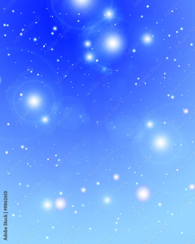 Fototapeta premium Distant stars glittering on a soft blue background