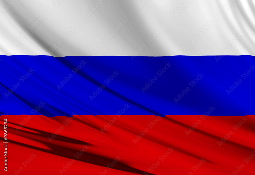 Fototapeta premium Russian flag waving in the wind