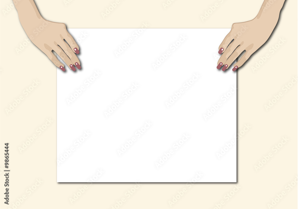 hands holding blank sign hands holding blank sign