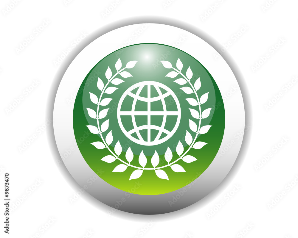 Glossy Eco-Friendly Earth Icon Glossy Eco-Friendly Earth Icon