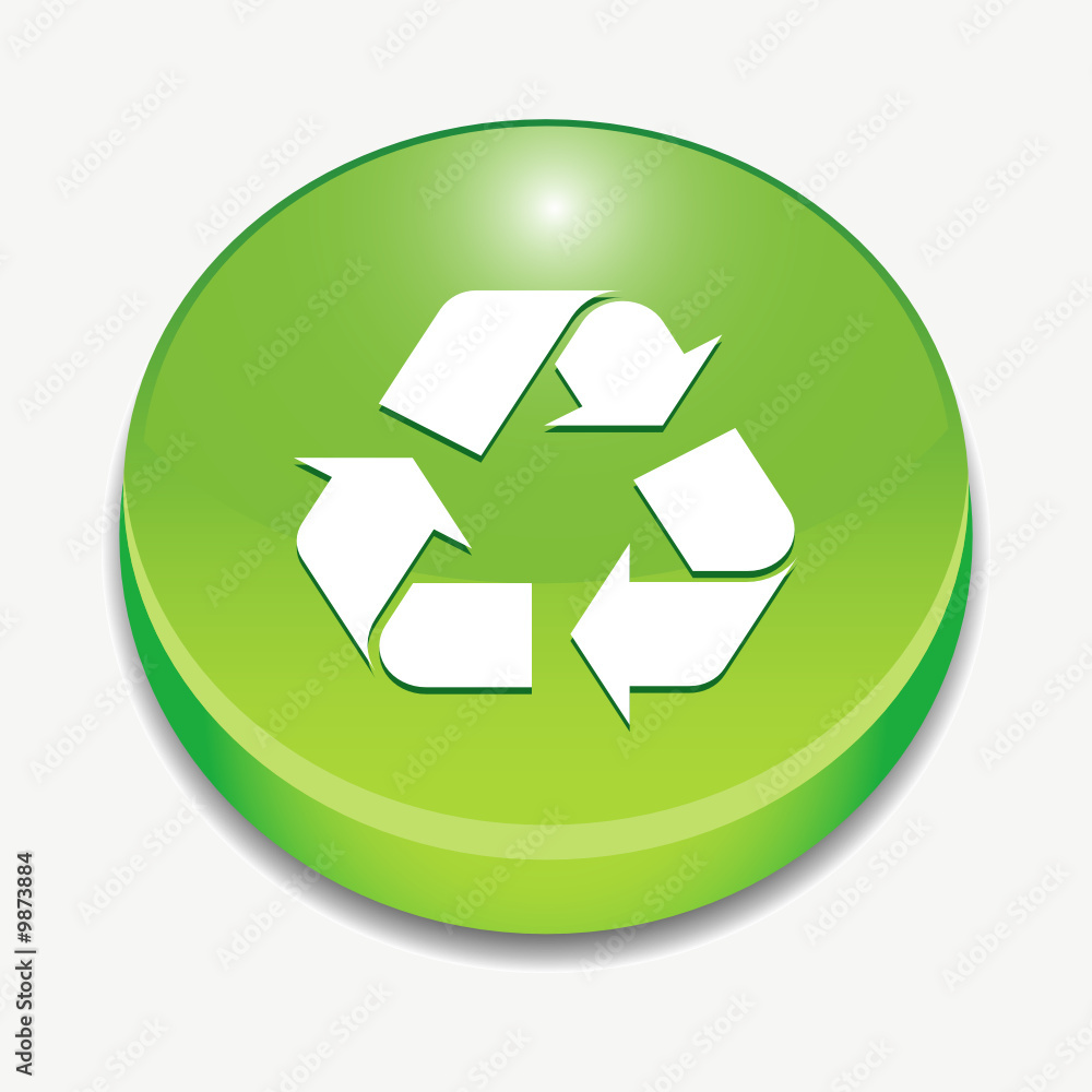 Glossy Recycle Sign Icon