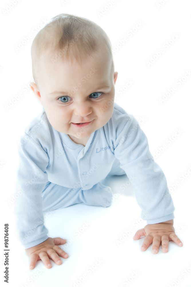 crawling baby boy on bright background crawling baby boy on bright background