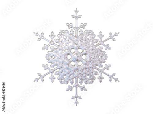 An isolated snowflake on white background
