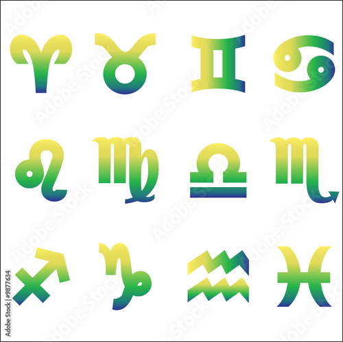 zodiac signs vector icon set