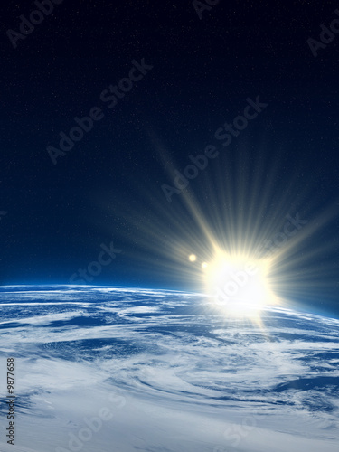 Earth - sun flare