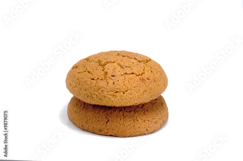 oatmeal cookies isolated on white with shadows