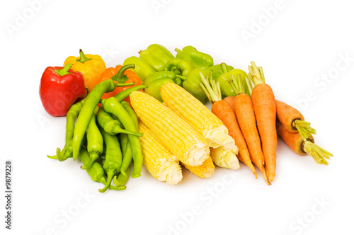 Various vegetables isolated on the white background