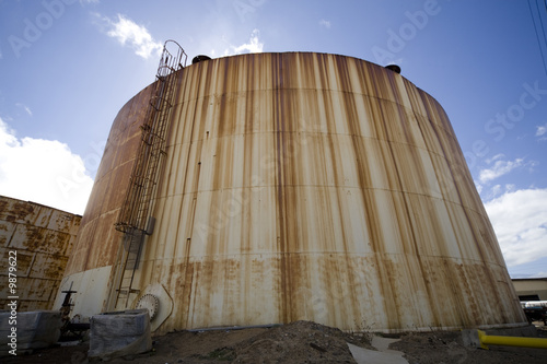 Rusty old storage tank