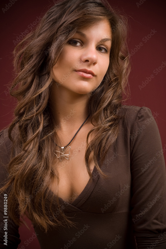 portrait of a beautiful young woman brunette portrait of a beautiful young woman brunette