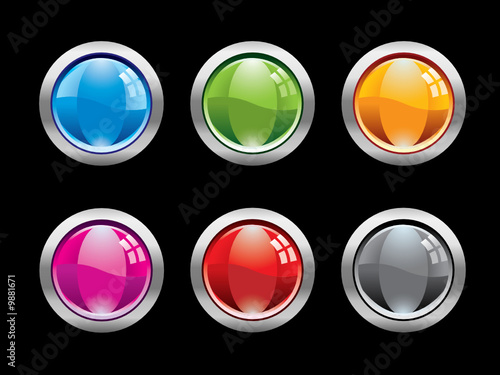 Colorful glass button set