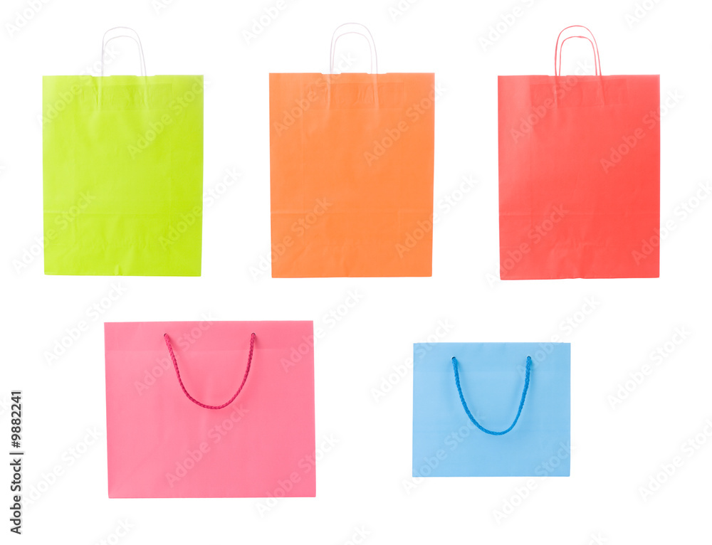 Set of various shopping bags isolated on white.. Set of various shopping bags isolated on white..