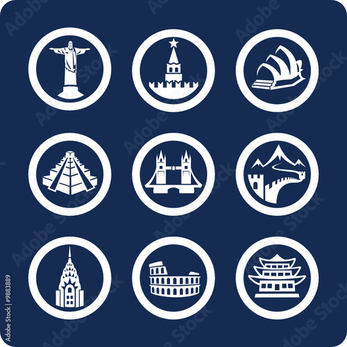 World Famous Places vector icons (set 99, part 2)