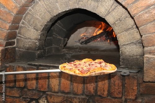 cooking pizza