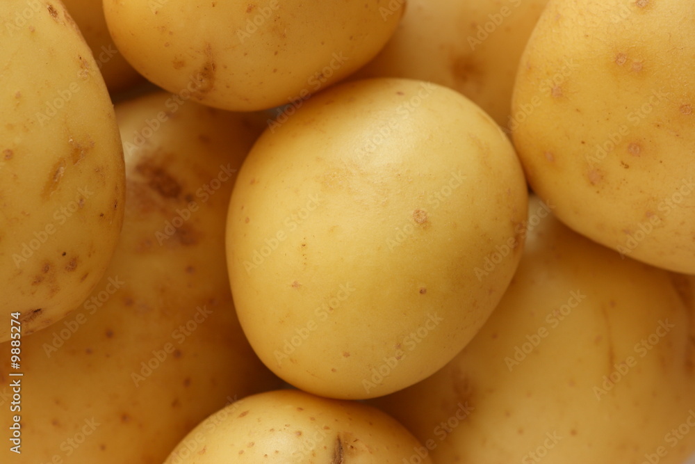 Close up shot of freshly washed potatoes Close up shot of freshly washed potatoes