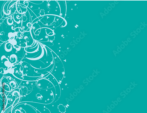 turquoise floral bleu