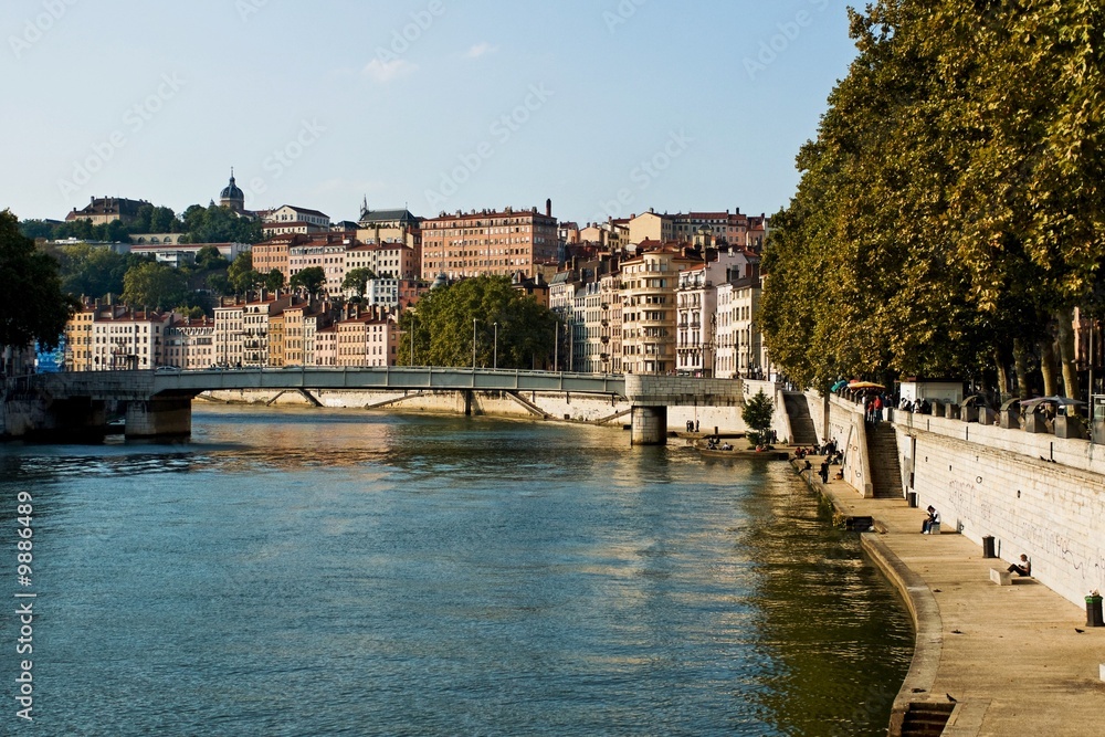 Fototapeta premium Lyon, quais de Saône