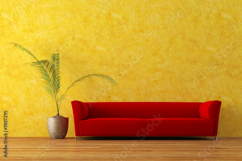 Modern interior with sofa