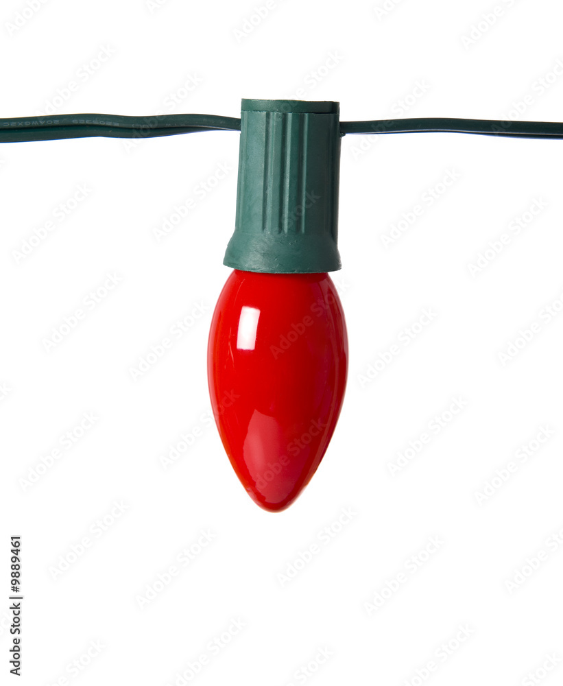 Naklejka premium A red Christmas light decoration on a white background
