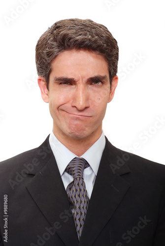 Businessman with silly facial expression
