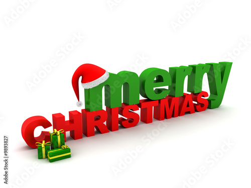 Merry Christmas, a christmas hat and some presents. XXL