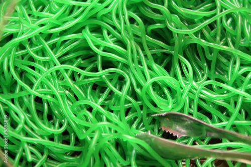 details of green snake jelly gum shapes