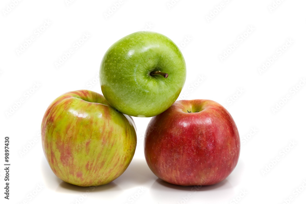 Gala and Granny SMith apples isolated on white Gala and Granny SMith apples isolated on white