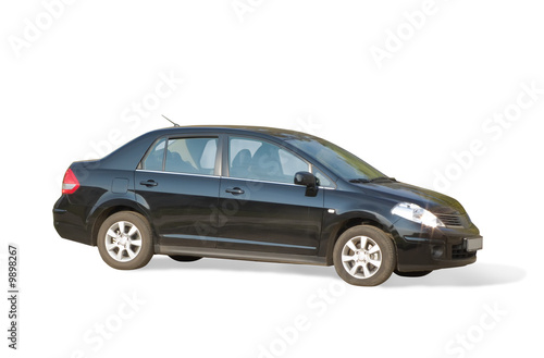 black car on white. Isolated whith clipping path photo