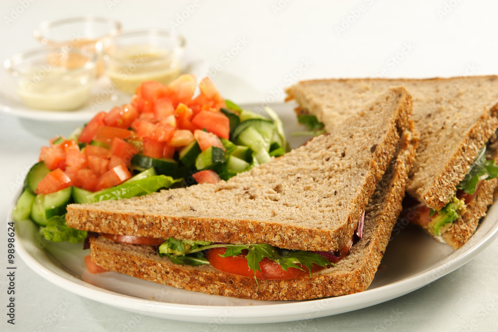 healthy sandwich meal