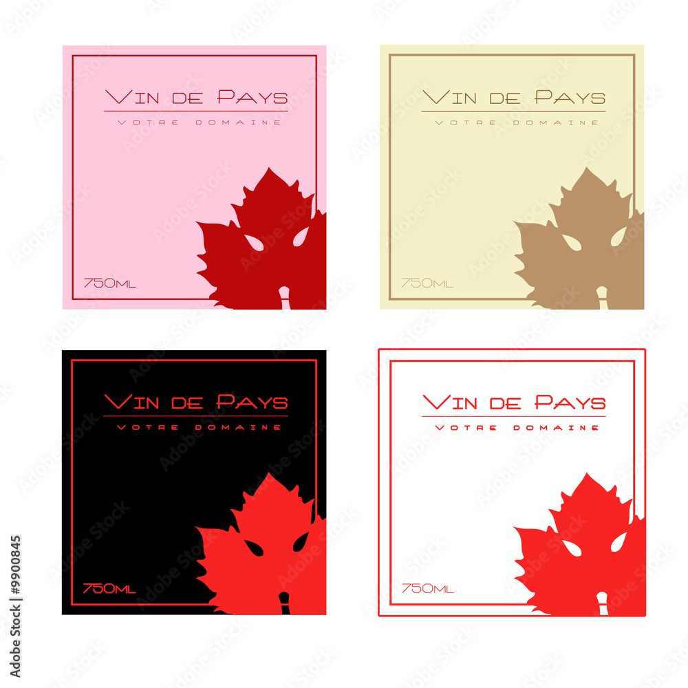 Etiquette de vin label vierge Illustration Stock | Adobe Stock