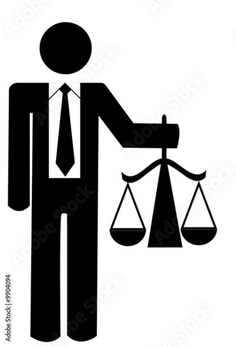 business man or figure holding up scales of justice