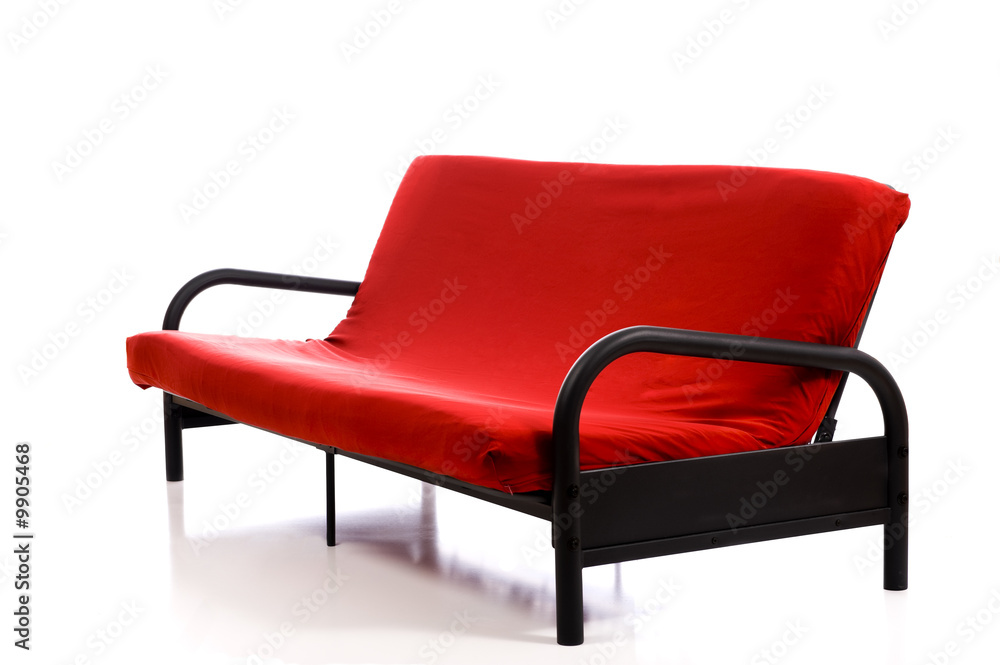 A red couch, chair, furniture on a white background A red couch, chair, furniture on a white background