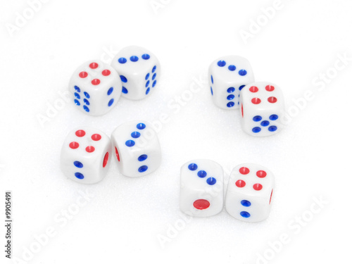 many dices. close-up