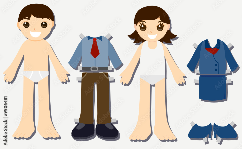 Paper Doll Kids Business Stock Vector Adobe Stock