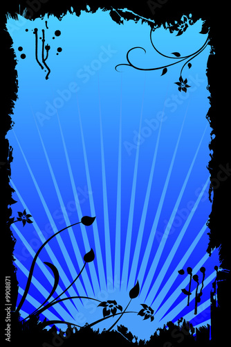 abstract flower ornaments vector design with grunge