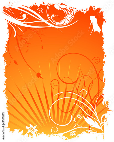 grunge flower ornaments vector design