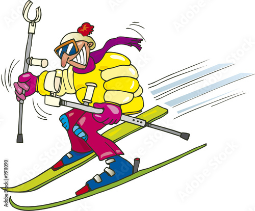 skiing man
